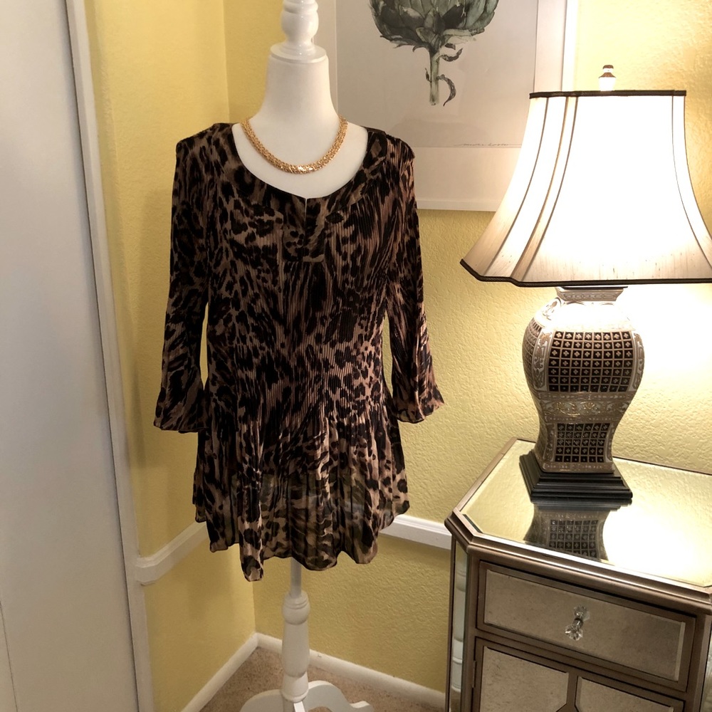 JMS plus size animal print blouse bell sleeve 3X